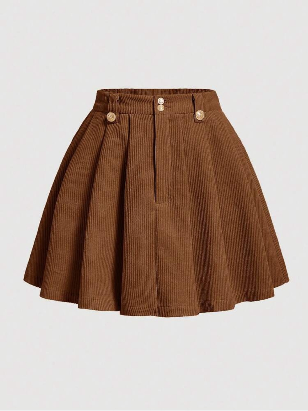 Shein Corduroy Pleated Mini Skirt